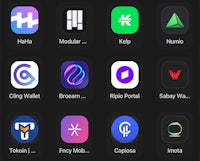 a group of different app icons on a black screen