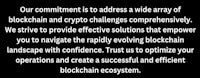 our commitment to address a wide array of blockchain and challenges