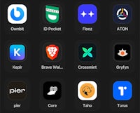 a list of different apps on a black screen