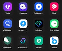 a list of different app icons on a phone screen