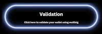 a neon sign with the words validation click here to validate your wallet